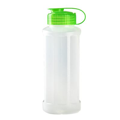 Plasticforte waterfles - 1100 ml - transparant met dop groen - drinkfles - sport