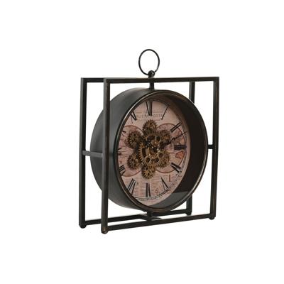 Tafelklok Home ESPRIT Zwart Gouden Vintage