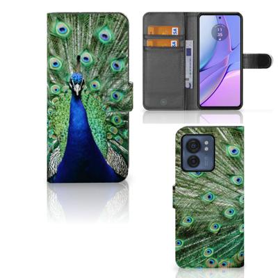 Motorola Edge 40 | Telefoonhoesje | Met pasjeshouder | Pauw