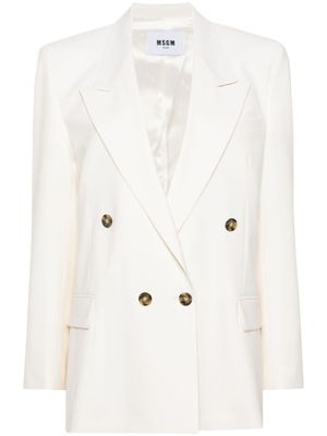 MSGM blazer croisé à revers crantés - Tons neutres