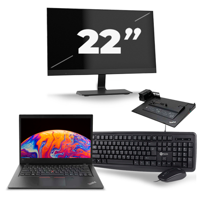 Lenovo ThinkPad L480 - Intel Core i5-8e Generatie - 14 inch - 16GB RAM - 256GB SSD - Windows 11 + 1x 22 inch Monitor