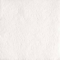 15x Luxe servetten barok patroon wit 3-laags - thumbnail