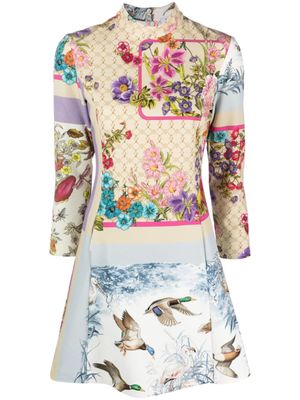 Vivetta robe courte évasée à imprimé graphique - Blanc
