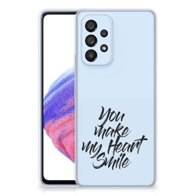 Samsung Galaxy A53 5G | Siliconen hoesje | met naam Heart Smile Samsung Galaxy A53 5G | Siliconen hoesje | met naam Heart Smile