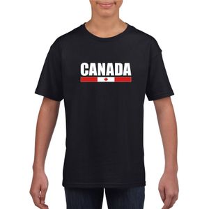 Zwart Canada supporter t-shirt voor kinderen