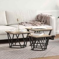 Salontafel 3 pcs Sonoma eiken 50 x 50 x 40 cm