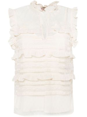 TWINSET blouse sans manches à fleurs en dentelle - Tons neutres