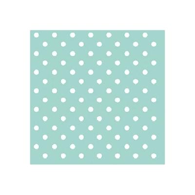Ambiente tafel servetten met stippen - groen/blauw - 3-laags - 20x stuks