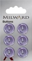 Milward Knoop Lila Glans Met Opstaande Rand 15mm (6 stuks)