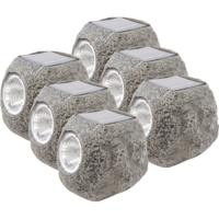 Buiten spot solar verlichting - 6x - steen - LED - 10 x 12 cm