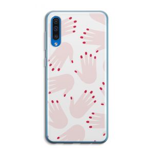 Hands pink: Samsung Galaxy A50 Transparant Hoesje