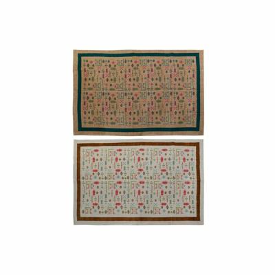 Tapijt DKD Home Decor 160 x 230 x 0,4 cm Polyester Wit Ikat Boho (2 Stuks)