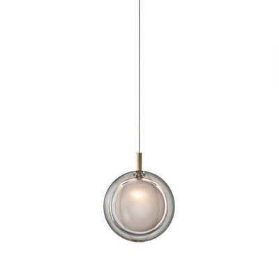 Bomma Lens Single Hanglamp - Wit glas - Geborsteld goud Bomma Lens Single Hanglamp - Wit glas - Geborsteld goud