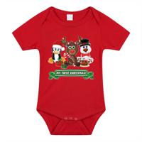 Kerst baby rompertje - rood - diertjes - my first Christmas - Kerst cadeau - thumbnail