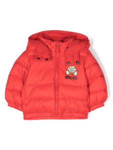 Moschino Kids veste matelassée à imprimé Teddy Bear - Rouge