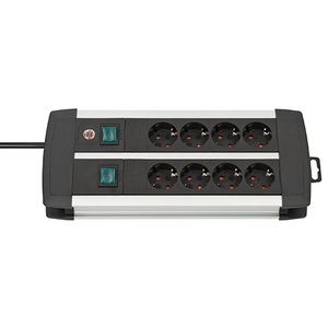 Brennenstuhl 1391000908 Premium Duo Alu-Line Stekkerdoos | 8 Sockets | 3 meter | Aan/Uit Schakelaar