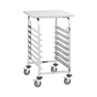 Tray Trolley - 7 planken + dienblad - RVS - Royal Catering
