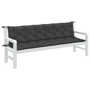 VidaXL Tuinbankkussens 2 st 200x50x7 cm stof gemêleerd antracietkleur