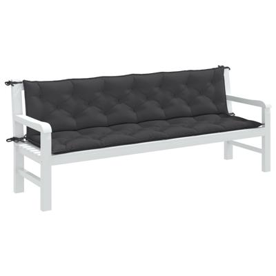 VidaXL Tuinbankkussens 2 st 200x50x7 cm stof gemêleerd antracietkleur