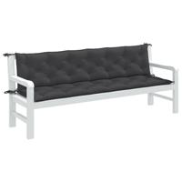 VidaXL Tuinbankkussens 2 st 200x50x7 cm stof gemêleerd antracietkleur