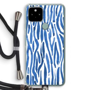 Blauwe nerven: Pixel 5 Transparant Hoesje met koord