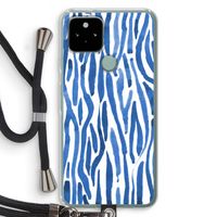 Blauwe nerven: Pixel 5 Transparant Hoesje met koord