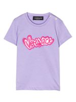 Versace Kids t-shirt en coton à logo imprimé - Violet