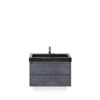 Dante Badmeubelset 80 cm - Beton Antraciet - Wastafel Hardsteen Wit Lucca