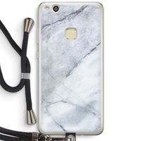 Witte marmer: Huawei Ascend P10 Lite Transparant Hoesje met koord