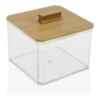 Doos met deksel Versa Bamboe polyestyreen (9 x 8,5 x 9 cm)