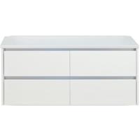 Dante Badmeubelset 120 cm - 4 Laden Wit Hoogglans - Wastafelbovenblad