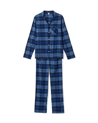 HEMA Herenpyjama flanel ruiten blauw (blauw)