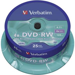 Verbatim 43639 DVD-RW disc 4.7 GB 25 stuk(s) Spindel Herschrijfbaar