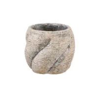 PTMD Bloempot Evanthia Taupe Swirl Laag Ø20cm