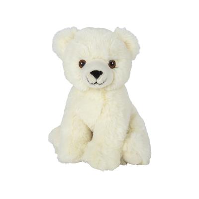 Nature planet Pluche knuffel ijsbeer - wit - 16 cm - ijsberen - pooldieren knuffel