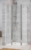 Duka Vela 2000 zijwand 90(B)195(H) cm zilver hoogglans helder glas