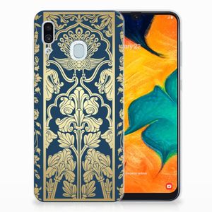 Samsung Galaxy A30 TPU Case Beige Flowers