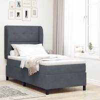 Boxspringbed met matras fluweel donkergrijs 80x200 cm