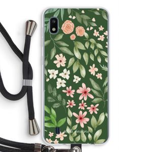 Botanical green sweet flower heaven: Samsung Galaxy A10 Transparant Hoesje met koord