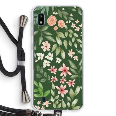 Botanical green sweet flower heaven: Samsung Galaxy A10 Transparant Hoesje met koord