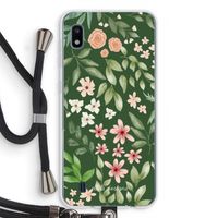 Botanical green sweet flower heaven: Samsung Galaxy A10 Transparant Hoesje met koord
