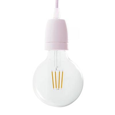 Porselein E27 fitting modern glad met trekontlaster