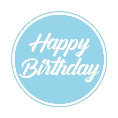 Bierviltjes/onderzetters Happy Birthday - 10x stuks - lichtblauw - D10 cm - Verjaardag versiering