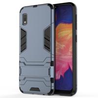 Schokbestendige PC + TPU Case voor Galaxy A10e met houder (marineblauw)