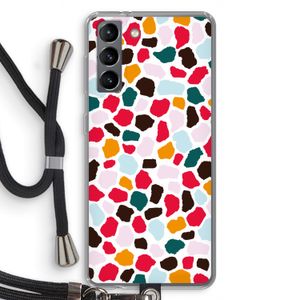 Colored Giraffe: Samsung Galaxy S21 Transparant Hoesje met koord