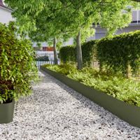 VidaXL Gazonranden 10 st 25x103 cm koudgewalst staal olijfgroen