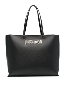 Just Cavalli sac cabas à plaque logo - Noir