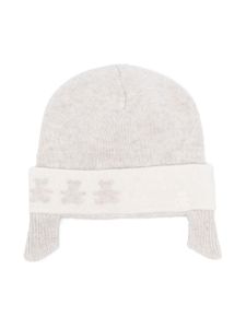 Brunello Cucinelli Kids bonnet en cachemire à design nervuré - Gris