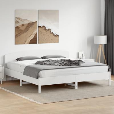 Bedframe zonder matras massief grenenhout wit 180x200 cm