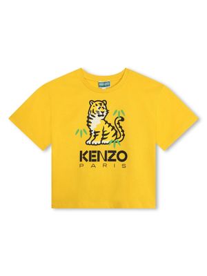 Kenzo Kids t-shirt en coton biologique à motif Kotora - Jaune